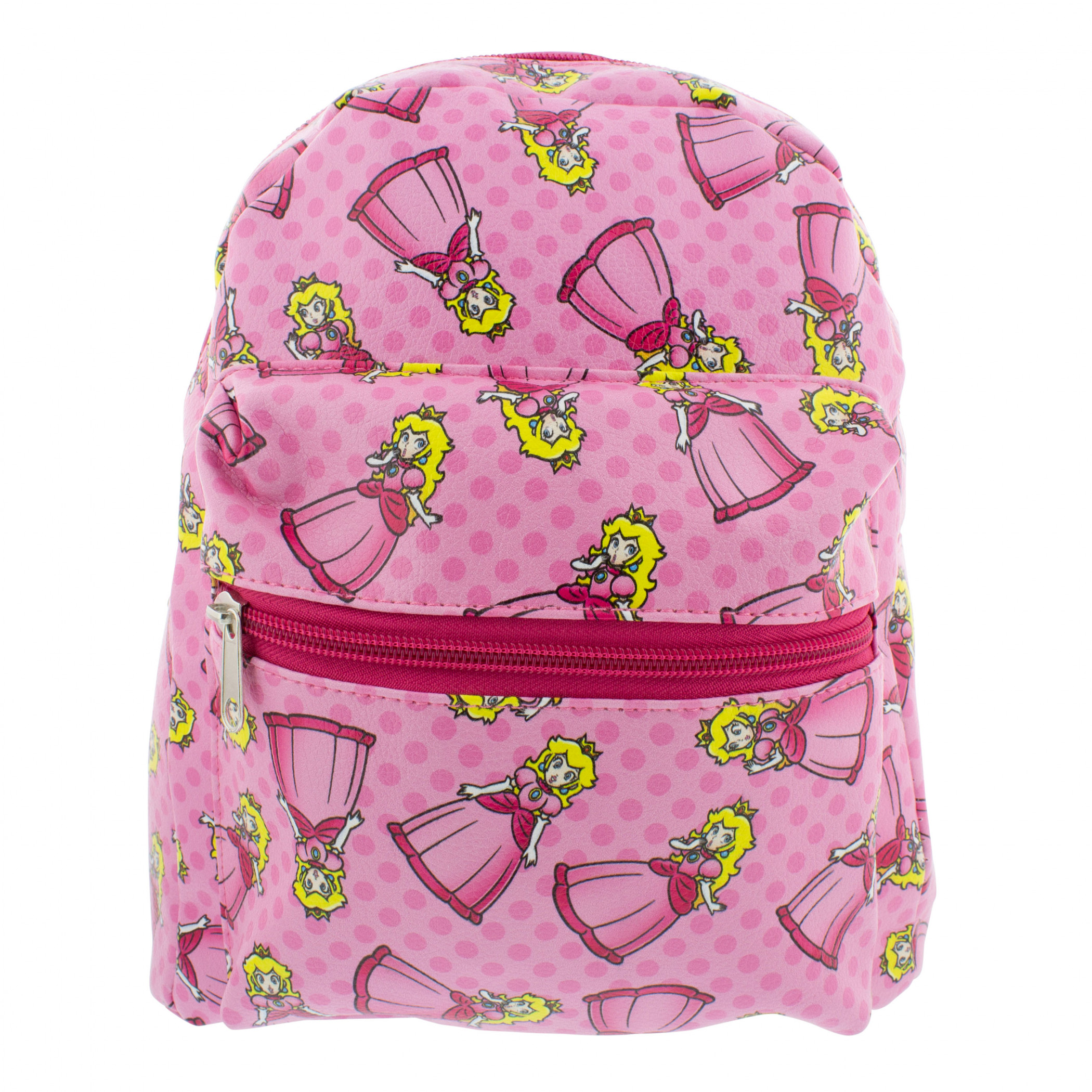 Super Mario Bros. Princess Peach All Over Print 10" Synthetic Leather Backpack